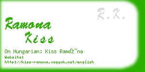 ramona kiss business card